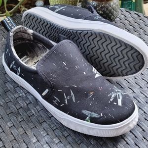 Star Wars Space Print Slip-On Sneakers by TOMS – Black